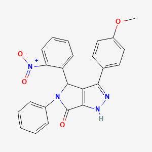 molecular formula C24H18N4O4 B5087187 3-(4-methoxyphenyl)-4-(2-nitrophenyl)-5-phenyl-4,5-dihydropyrrolo[3,4-c]pyrazol-6(1H)-one 