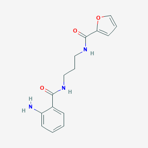 molecular formula C15H17N3O3 B508719 N-{3-[(2-aminobenzoyl)amino]propyl}-2-furamide CAS No. 947828-66-2