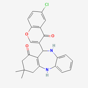 11-(6-chloro-4-oxo-4H-chromen-3-yl)-3,3-dimethyl-2,3,4,5,10,11-hexahydro-1H-dibenzo[b,e][1,4]diazepin-1-one