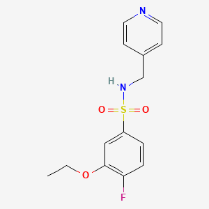 molecular formula C14H15FN2O3S B5087200 3-ethoxy-4-fluoro-N-(pyridin-4-ylmethyl)benzenesulfonamide 