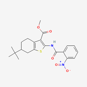 molecular formula C21H24N2O5S B5087223 methyl 6-tert-butyl-2-[(2-nitrobenzoyl)amino]-4,5,6,7-tetrahydro-1-benzothiophene-3-carboxylate 