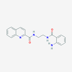 molecular formula C19H18N4O2 B508723 N-{2-[(2-aminobenzoyl)amino]ethyl}-2-quinolinecarboxamide CAS No. 947898-71-7