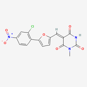 molecular formula C16H10ClN3O6 B5087240 5-{[5-(2-chloro-4-nitrophenyl)-2-furyl]methylene}-1-methyl-2,4,6(1H,3H,5H)-pyrimidinetrione 