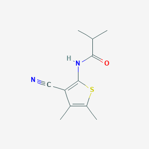 molecular formula C11H14N2OS B508725 N-(3-cyano-4,5-dimethylthiophen-2-yl)-2-methylpropanamide CAS No. 560078-63-9