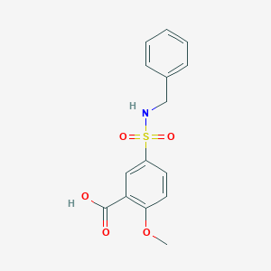 molecular formula C15H15NO5S B5087295 5-[(benzylamino)sulfonyl]-2-methoxybenzoic acid CAS No. 89704-58-5