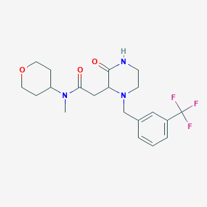 molecular formula C20H26F3N3O3 B5087301 N-methyl-2-{3-oxo-1-[3-(trifluoromethyl)benzyl]-2-piperazinyl}-N-(tetrahydro-2H-pyran-4-yl)acetamide 