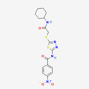 N-(5-{[2-(cyclohexylamino)-2-oxoethyl]thio}-1,3,4-thiadiazol-2-yl)-4-nitrobenzamide