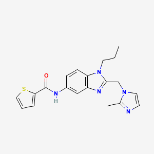 molecular formula C20H21N5OS B5087304 N-{2-[(2-Methyl-1H-imidazol-1-YL)methyl]-1-propyl-1H-1,3-benzodiazol-5-YL}thiophene-2-carboxamide 