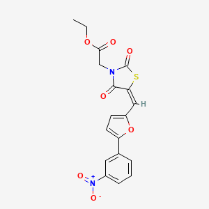 ethyl (5-{[5-(3-nitrophenyl)-2-furyl]methylene}-2,4-dioxo-1,3-thiazolidin-3-yl)acetate