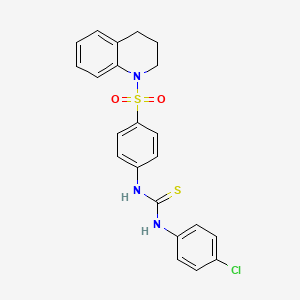 molecular formula C22H20ClN3O2S2 B5087332 N-(4-chlorophenyl)-N'-[4-(3,4-dihydro-1(2H)-quinolinylsulfonyl)phenyl]thiourea 