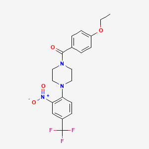 molecular formula C20H20F3N3O4 B5087344 1-(4-ethoxybenzoyl)-4-[2-nitro-4-(trifluoromethyl)phenyl]piperazine 