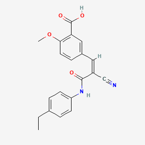 molecular formula C20H18N2O4 B5087355 5-{2-cyano-3-[(4-ethylphenyl)amino]-3-oxo-1-propen-1-yl}-2-methoxybenzoic acid 