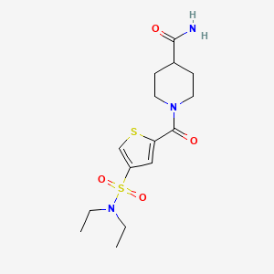 molecular formula C15H23N3O4S2 B5087366 1-({4-[(diethylamino)sulfonyl]-2-thienyl}carbonyl)-4-piperidinecarboxamide 