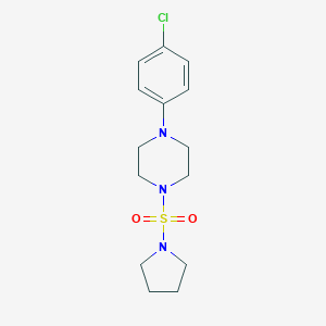 molecular formula C14H20ClN3O2S B508737 1-(4-Chlorophenyl)-4-(1-pyrrolidinylsulfonyl)piperazine CAS No. 942843-11-0