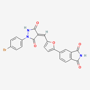 molecular formula C22H12BrN3O5 B5087370 5-(5-{[1-(4-bromophenyl)-3,5-dioxo-4-pyrazolidinylidene]methyl}-2-furyl)-1H-isoindole-1,3(2H)-dione 