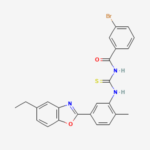 molecular formula C24H20BrN3O2S B5087378 3-bromo-N-({[5-(5-ethyl-1,3-benzoxazol-2-yl)-2-methylphenyl]amino}carbonothioyl)benzamide 