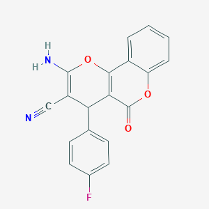 2-amino-4-(4-fluorophenyl)-5-oxo-4H,5H-pyrano[3,2-c]chromene-3-carbonitrile