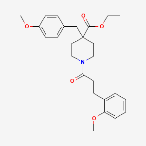 ethyl 4-(4-methoxybenzyl)-1-[3-(2-methoxyphenyl)propanoyl]-4-piperidinecarboxylate
