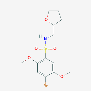 molecular formula C13H18BrNO5S B508739 4-bromo-2,5-dimethoxy-N-(oxolan-2-ylmethyl)benzenesulfonamide CAS No. 409357-70-6