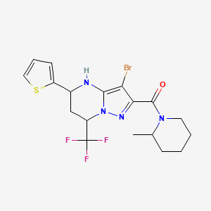 3-bromo-2-[(2-methyl-1-piperidinyl)carbonyl]-5-(2-thienyl)-7-(trifluoromethyl)-4,5,6,7-tetrahydropyrazolo[1,5-a]pyrimidine