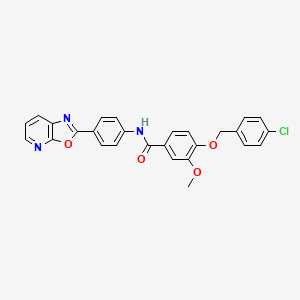 4-[(4-chlorobenzyl)oxy]-3-methoxy-N-(4-[1,3]oxazolo[5,4-b]pyridin-2-ylphenyl)benzamide