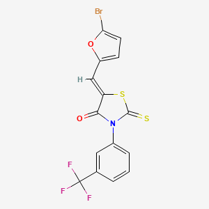 5-[(5-bromo-2-furyl)methylene]-2-thioxo-3-[3-(trifluoromethyl)phenyl]-1,3-thiazolidin-4-one