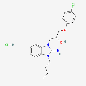 molecular formula C20H25Cl2N3O2 B5087453 1-(3-butyl-2-imino-2,3-dihydro-1H-benzimidazol-1-yl)-3-(4-chlorophenoxy)-2-propanol hydrochloride 