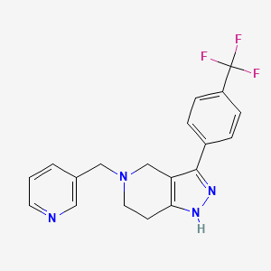 molecular formula C19H17F3N4 B5087455 5-(3-pyridinylmethyl)-3-[4-(trifluoromethyl)phenyl]-4,5,6,7-tetrahydro-1H-pyrazolo[4,3-c]pyridine 