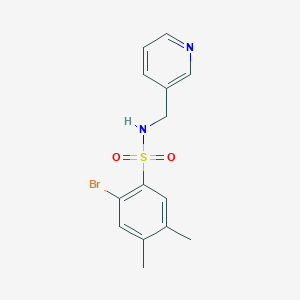 molecular formula C14H15BrN2O2S B508746 2-Bromo-4,5-dimethyl-N-pyridin-3-ylmethyl-benzenesulfonamide CAS No. 409357-61-5