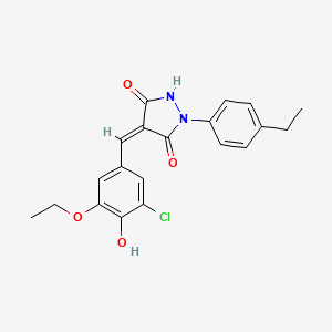 molecular formula C20H19ClN2O4 B5087480 4-(3-chloro-5-ethoxy-4-hydroxybenzylidene)-1-(4-ethylphenyl)-3,5-pyrazolidinedione 