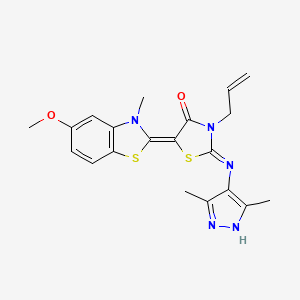 3-allyl-2-[(3,5-dimethyl-1H-pyrazol-4-yl)imino]-5-(5-methoxy-3-methyl-1,3-benzothiazol-2(3H)-ylidene)-1,3-thiazolidin-4-one