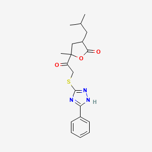 molecular formula C19H23N3O3S B5087494 3-isobutyl-5-methyl-5-{[(5-phenyl-4H-1,2,4-triazol-3-yl)thio]acetyl}dihydro-2(3H)-furanone 