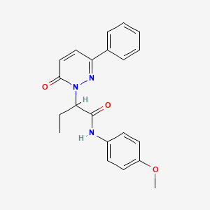 molecular formula C21H21N3O3 B5087520 N-(4-methoxyphenyl)-2-(6-oxo-3-phenyl-1(6H)-pyridazinyl)butanamide 