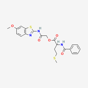 [(6-METHOXY-1,3-BENZOTHIAZOL-2-YL)CARBAMOYL]METHYL 4-(METHYLSULFANYL)-2-(PHENYLFORMAMIDO)BUTANOATE