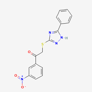 molecular formula C16H12N4O3S B5087531 1-(3-nitrophenyl)-2-[(5-phenyl-4H-1,2,4-triazol-3-yl)thio]ethanone 