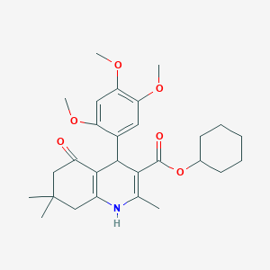 molecular formula C28H37NO6 B5087534 cyclohexyl 2,7,7-trimethyl-5-oxo-4-(2,4,5-trimethoxyphenyl)-1,4,5,6,7,8-hexahydro-3-quinolinecarboxylate 
