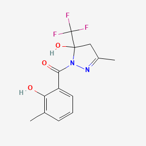 (2-hydroxy-3-methylphenyl)[5-hydroxy-3-methyl-5-(trifluoromethyl)-4,5-dihydro-1H-pyrazol-1-yl]methanone