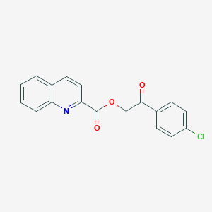 molecular formula C18H12ClNO3 B508755 2-(4-Chlorophenyl)-2-oxoethyl quinoline-2-carboxylate CAS No. 380342-82-5