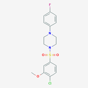 molecular formula C17H18ClFN2O3S B508756 1-((4-Chloro-3-methoxyphenyl)sulfonyl)-4-(4-fluorophenyl)piperazine CAS No. 442552-72-9