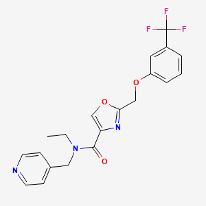 molecular formula C20H18F3N3O3 B5087560 N-ethyl-N-(4-pyridinylmethyl)-2-{[3-(trifluoromethyl)phenoxy]methyl}-1,3-oxazole-4-carboxamide 