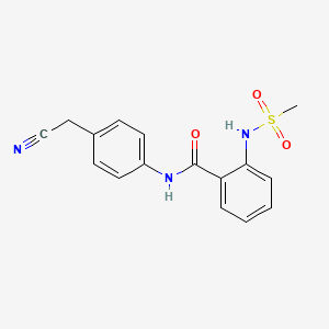 molecular formula C16H15N3O3S B5087568 N-[4-(cyanomethyl)phenyl]-2-[(methylsulfonyl)amino]benzamide 