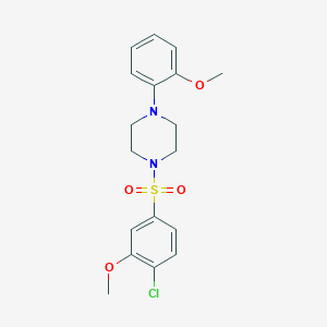 molecular formula C18H21ClN2O4S B508757 1-[(4-Chloro-3-methoxyphenyl)sulfonyl]-4-(2-methoxyphenyl)piperazine CAS No. 409357-21-7