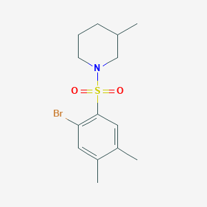 molecular formula C14H20BrNO2S B508758 1-[(2-Bromo-4,5-dimethylphenyl)sulfonyl]-3-methylpiperidine CAS No. 446309-26-8
