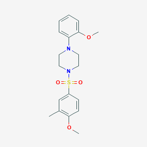 molecular formula C19H24N2O4S B508760 1-[(4-Methoxy-3-methylphenyl)sulfonyl]-4-(2-methoxyphenyl)piperazine CAS No. 409357-30-8