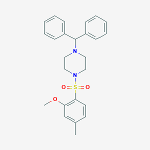 2-[(4-Benzhydryl-1-piperazinyl)sulfonyl]-5-methylphenyl methyl ether