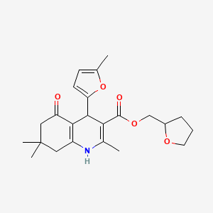 molecular formula C23H29NO5 B5087648 tetrahydro-2-furanylmethyl 2,7,7-trimethyl-4-(5-methyl-2-furyl)-5-oxo-1,4,5,6,7,8-hexahydro-3-quinolinecarboxylate 