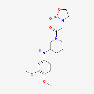 3-(2-{3-[(3,4-dimethoxyphenyl)amino]-1-piperidinyl}-2-oxoethyl)-1,3-oxazolidin-2-one