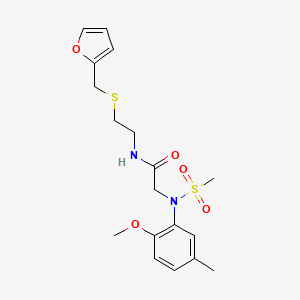molecular formula C18H24N2O5S2 B5087669 N~1~-{2-[(2-furylmethyl)thio]ethyl}-N~2~-(2-methoxy-5-methylphenyl)-N~2~-(methylsulfonyl)glycinamide 