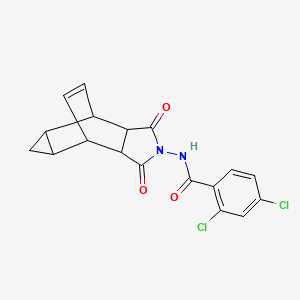 molecular formula C18H14Cl2N2O3 B5087674 2,4-dichloro-N-(3,5-dioxo-4-azatetracyclo[5.3.2.0~2,6~.0~8,10~]dodec-11-en-4-yl)benzamide 