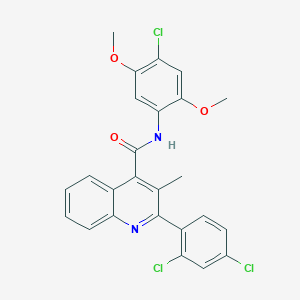 molecular formula C25H19Cl3N2O3 B5087688 N-(4-chloro-2,5-dimethoxyphenyl)-2-(2,4-dichlorophenyl)-3-methyl-4-quinolinecarboxamide 